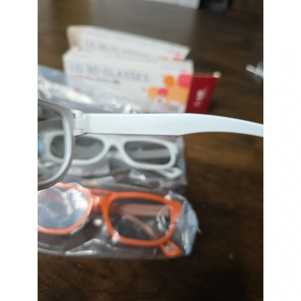 LG AG-F210 Cinema 3D Glasses‎ Black lot of 3 New White Orange